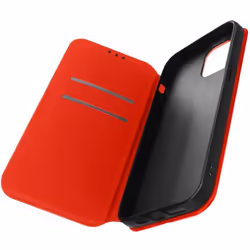 Housse folio iPhone 14 Plus - AVIZAR - Rouge - Clapet Porte-cartes - Fonction Support Vidéo