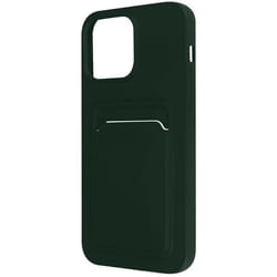 Coque de protection - AVIZAR - iPhone 14 Pro Max - Silicone souple - Porte-carte intégré - Vert foncé