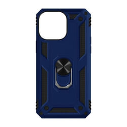 Coque iPhone 14 Pro - Antichoc - Bague de maintien - Support vidéo - Bleu nuit - Hybride