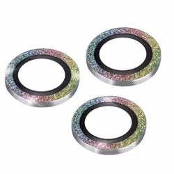 Film caméra iPhone 14 Pro / 14 Pro Max Verre trempé Contour pailleté multicolore