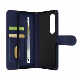 Housse Samsung Galaxy Z Fold 3 Portefeuille Languette Magnétique bleu nuit