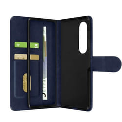Housse Samsung Galaxy Z Fold 4 Portefeuille Languette Magnétique bleu nuit