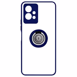 Coque - Vivo - Y55 5G - Bi-matière - Bague Métallique - Support Vidéo - Bleu
