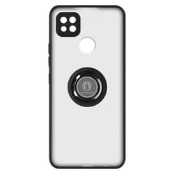Coque de protection AVIZAR pour Xiaomi Redmi 10A - Bi-matière - Bague Métallique - Support Vidéo - Noir