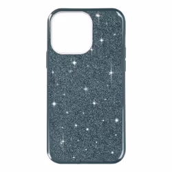 Coque de protection - AVIZAR - iPhone 14 Pro - Silicone semi-rigide - Paillettes - Bleu