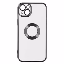 Coque de protection - MARQUE - iPhone 14 Plus - Souple - Transparent - Contour noir chromé