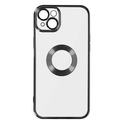 Coque de protection - MARQUE - iPhone 14 Plus - Souple - Transparent - Contour noir chromé