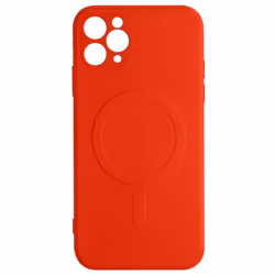 Coque de protection - AVIZAR - iPhone 11 Pro Max - Silicone rouge - Compatible MagSafe - Antidérapante