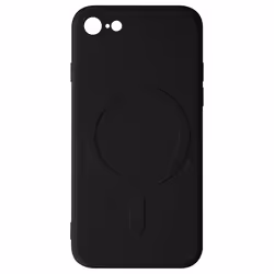 Coque Magsafe - Mag Cover - iPhone 7 8 SE 2020 2022 - Silicone Souple - Noir - Antidérapante