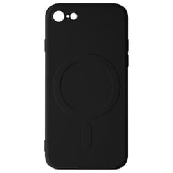 Coque Magsafe - Mag Cover - iPhone 7 8 SE 2020 2022 - Silicone Souple - Noir - Antidérapante