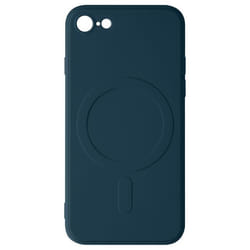 Coque Magsafe - Mag Cover - iPhone 7 8 SE 2020 2022 - Silicone - Bleu nuit - Antidérapante