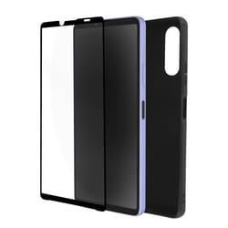 Coque AVIZAR Sony Xperia 10 IV en silicone gel souple noir et verre trempé 9H contour noir