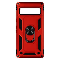 Coque de protection - AVIZAR - Google Pixel 7 Pro - Ultra rigide - Bague support rouge - Antichoc
