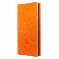 Etui Portefeuille en Cuir Texturé pour Google Pixel 7 - AVIZAR - Orange - Rigide - Rabat