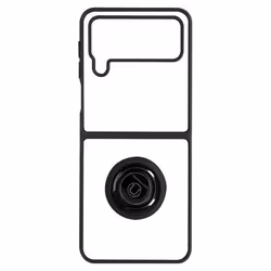 Coque de protection - Samsung - Galaxy Z Flip 4 - Bi-matière - Bague Métallique - Noir