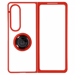 Coque de protection - AVIZAR - Samsung Galaxy Z Fold 4 - Rouge - Bague Métallique - Support Vidéo