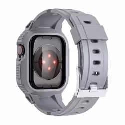 Bracelet pour Apple Watch 41mm / 40mm / 38mm Silicone avec Coque Antichoc Gris