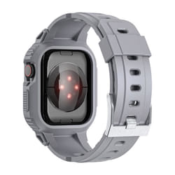 Bracelet pour Apple Watch 41mm / 40mm / 38mm Silicone avec Coque Antichoc Gris