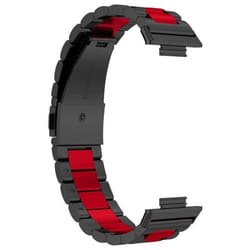 Bracelet - AVIZAR - Huawei Watch Fit 2 - Acier Inoxydable - Bicolore Noir/Rouge - Boucle Déployante
