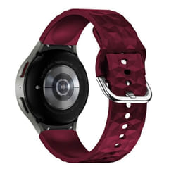 Bracelet Samsung Galaxy Watch 5/5 Pro/4 en silicone texturé losange lie de vin - AVIZAR