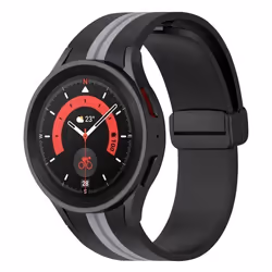 Bracelet - AVIZAR - Galaxy Watch 5 / 5 Pro / 4 - Silicone Souple - Bicolore Noir/Gris - Confortable et Léger