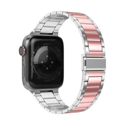 Bracelet pour Apple Watch 41mm / 40mm / 38 mm Maillons Acier Argent / Rose