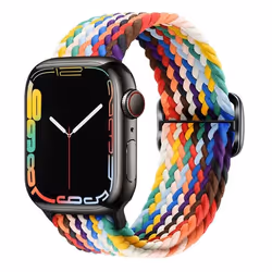 Bracelet pour Apple Watch 41mm / 40mm / 38 mm Nylon Tressé Respirant arc-en-ciel