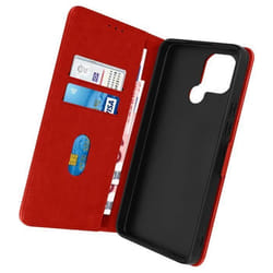 Housse pour Xiaomi Redmi A1 2022 - AVIZAR - Chesterfield - Rouge - Portefeuille et Support Vidéo