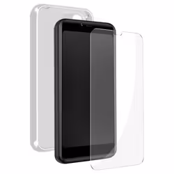 Coque et film écran - Bigben - Logicom Five - Silicone Transparente - Verre Trempé 9H - Noir