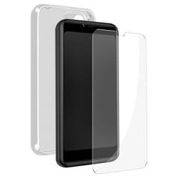 Coque et film écran - Bigben - Logicom Five - Silicone Transparente - Verre Trempé 9H - Noir