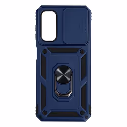 Coque pour Samsung Galaxy A14 5G - AVIZAR - Rigide - Cache caméra - Bague Support Vidéo Bleu