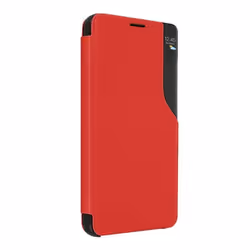 Étui Samsung Galaxy S23 Fenêtre Affichage Heure Support Vidéo Rouge