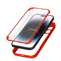 Coque de protection - AVIZAR - iPhone 14 Pro Max - Plexiglas et Polymère - Rouge - Angles renforcés