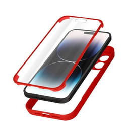 Coque de protection - AVIZAR - iPhone 14 Pro Max - Plexiglas et Polymère - Rouge - Angles renforcés