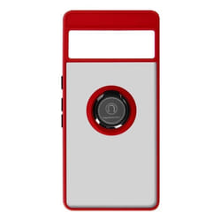 Coque pour Google Pixel 7 Bi-matière Bague Métallique Support Vidéo Rouge