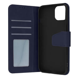 Housse iPhone 14 Plus - AVIZAR - Cuir premium - Porte-carte - Fonction support vidéo - Bleu