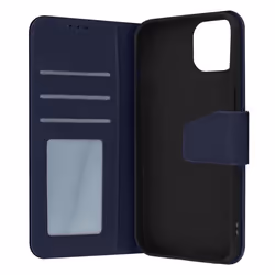 Housse pour iPhone 14 Pro Max en Cuir Premium - AVIZAR - Porte-carte et Support Vidéo - Bleu