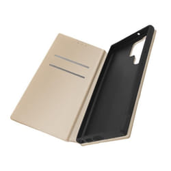 Housse pour Samsung Galaxy S23 Ultra Clapet Porte-carte Support Vidéo doré