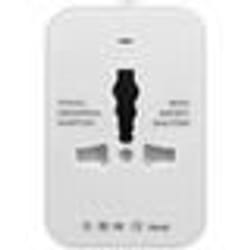 Adaptateur Prise de Voyage 4 en 1 AVIZAR - Blanc - Type A C G et I - Port USB intégré