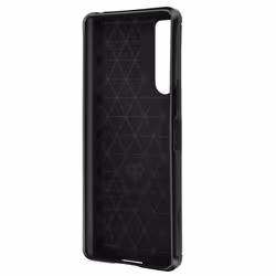 Coque pour Sony Xperia 5 IV - AVIZAR - Renforcée Souple Effet Carbone Brossé Noir