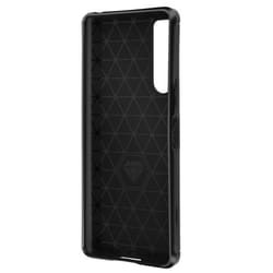 Coque pour Sony Xperia 5 IV - AVIZAR - Renforcée Souple Effet Carbone Brossé Noir