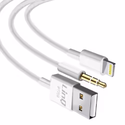 Câble 2-en-1 - LINQ - iPhone/iPad - Charge rapide 3A - Longueur 12m - Audio simultané