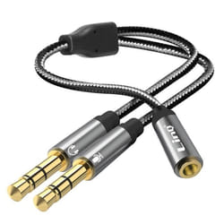 Adaptateur Audio Splitter - LinQ - 3.5mm - 2x Jack mâle - Répartiteur - Compatible casque