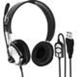 Casque Filaire - LinQ - Micro sur Perche - USB - Professionnel - Noir
