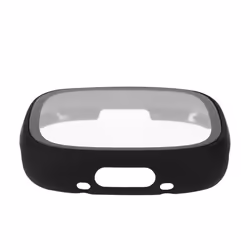 Coque de protection noire en silicone rigide avec verre trempé pour FitBit Versa 4 et Sense 2 - AVIZAR