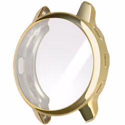 Coque de protection AVIZAR pour Garmin Venu 2 Plus en silicone souple transparent avec contour chromé doré