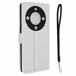 Housse portefeuille AVIZAR pour Honor Magic 5 Lite 5G - Effet croisillons - Blanc