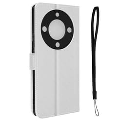 Housse portefeuille AVIZAR pour Honor Magic 5 Lite 5G - Effet croisillons - Blanc