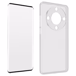 Coque AVIZAR pour Honor Magic 5 Lite 5G - Silicone Gel et Verre Trempé 9H - Contour Noir