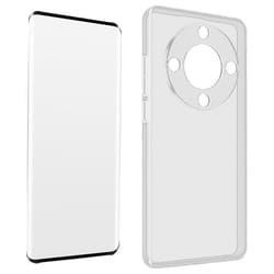 Coque AVIZAR pour Honor Magic 5 Lite 5G - Silicone Gel et Verre Trempé 9H - Contour Noir